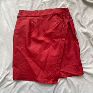Elegant Red Wrap Skirt